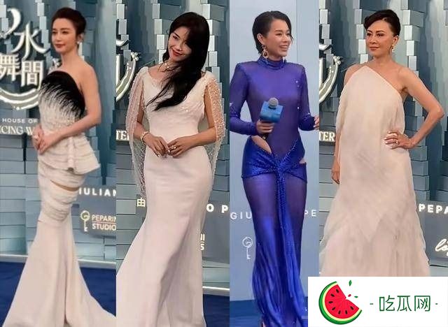 澳门这一天，舒淇深V领，刘嘉玲裸背装，却被胡杏儿的露腰装艳压