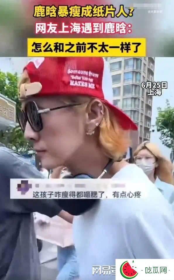 鹿晗暴瘦似纸片人认不出，健康问题再引担忧，网友对此总说纷纭
