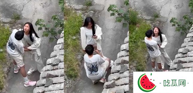 饥渴小情侣大白天在家门口就扣起来了 小女友被男友扣到仰天呻吟