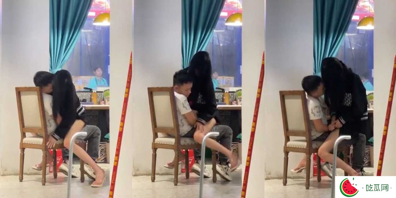 广西年轻情侣在饭店大堂公然开抠 完全不分地点不分场合！