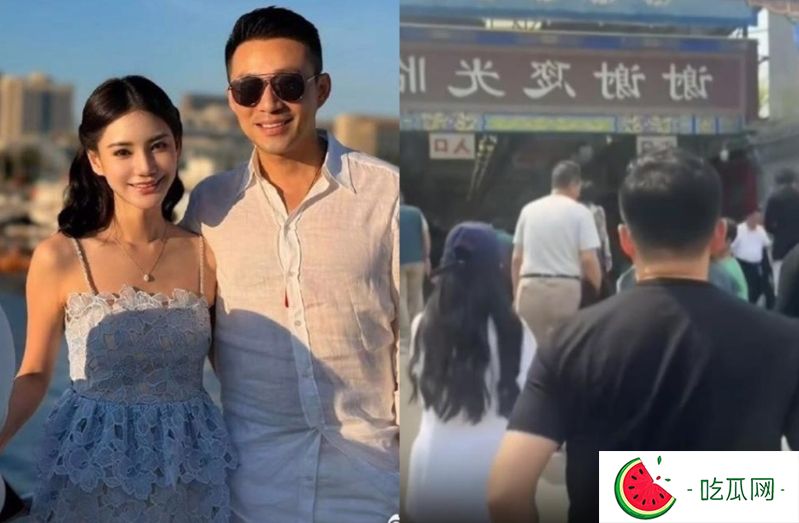 汪小菲一家5口逛市场，玥儿（右图左）今过11岁生日。（图／翻摄自微博）